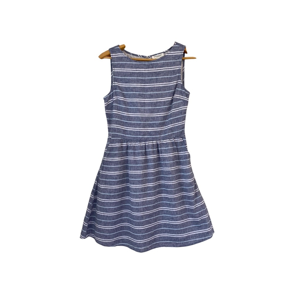 Beachlunchlounge XS Blue White Striped Sleeveless Casual Mini Dress‎